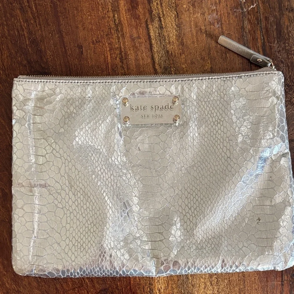 Kate Spade Foiled Again Gia crocodile clutch 10 x 7.5 #0215